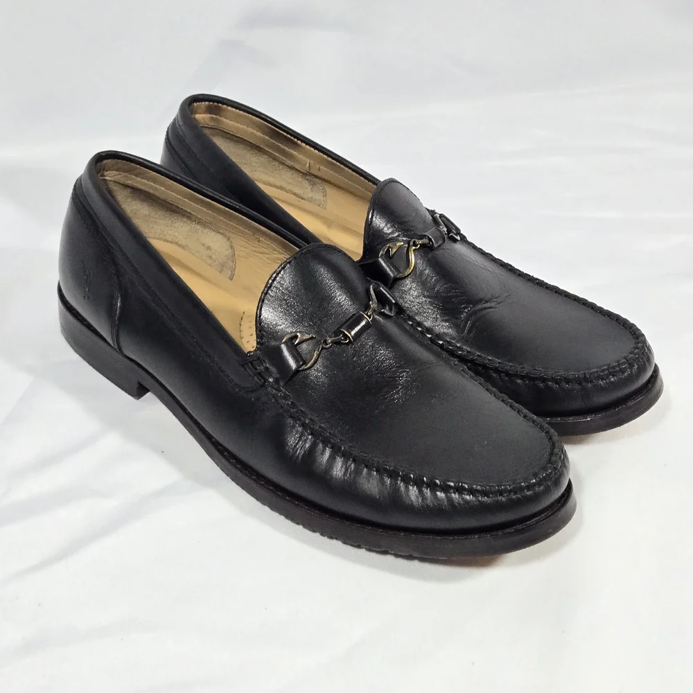 Tommy Bahama Maya Bay Mens 10 Black Leather Slip On Casual Loafer Shoe Very Nice
